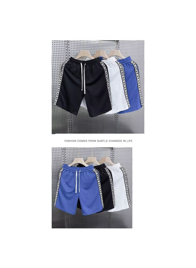 2023 Mens Casual Shorts Summer Thin Loose Fit Blue