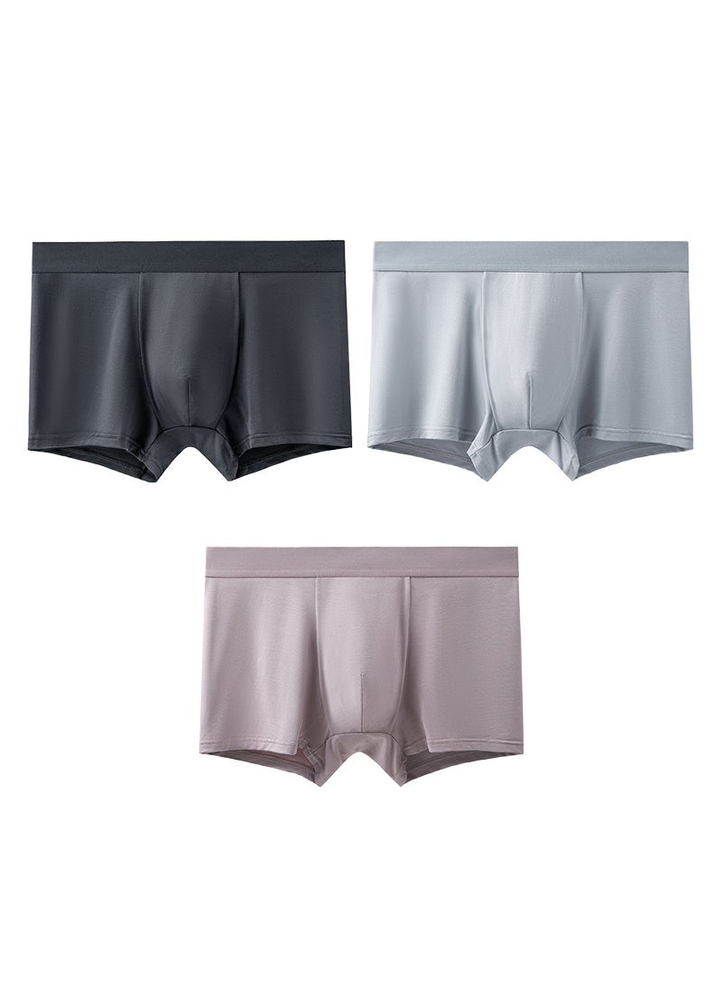 60 Lanjing modal mens underwear waist antibacterial breathable boxers Zhongshan manufacturers spot wholesaleDark Gray + light gray + bean paste color Dark Gray + light gray + bean paste color