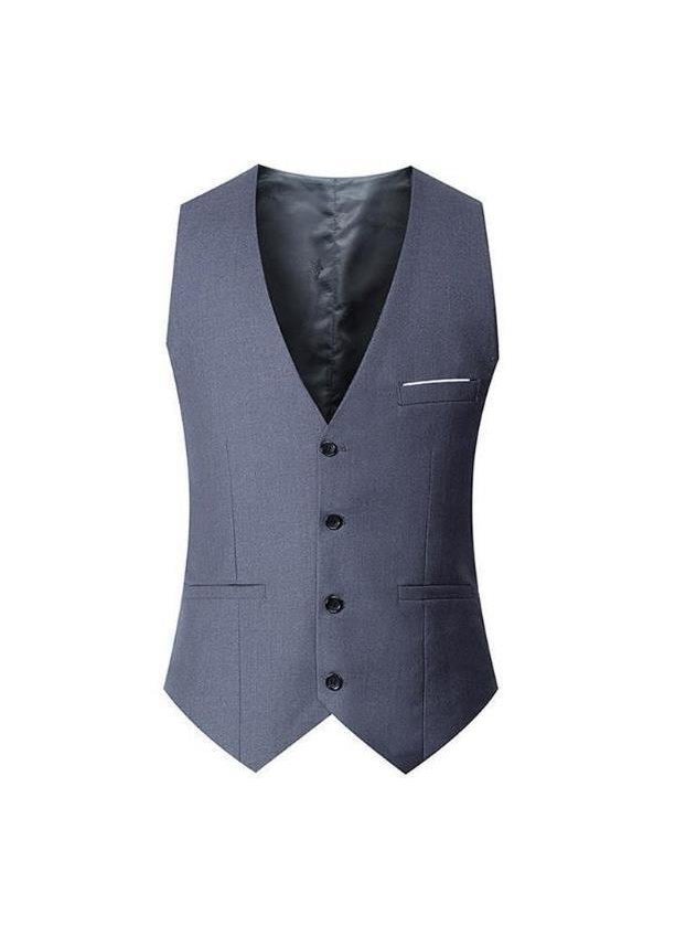 Slim Fit Korean Style Mens Suit Vest for SpringGray Gray