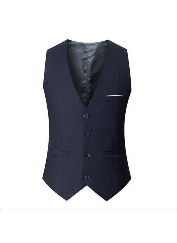 Slim Fit Korean Style Mens Suit Vest for SpringNavy blue Navy blue