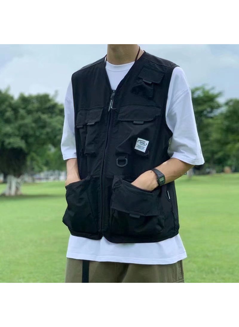 Tactical Vest Multi-Pocket Unisex High-Street Black