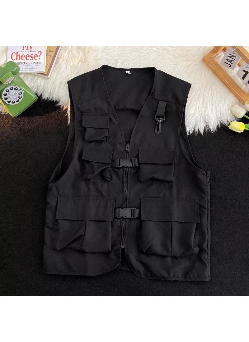 2024 Trendy Multi-Pocket Vest for Men Army Green