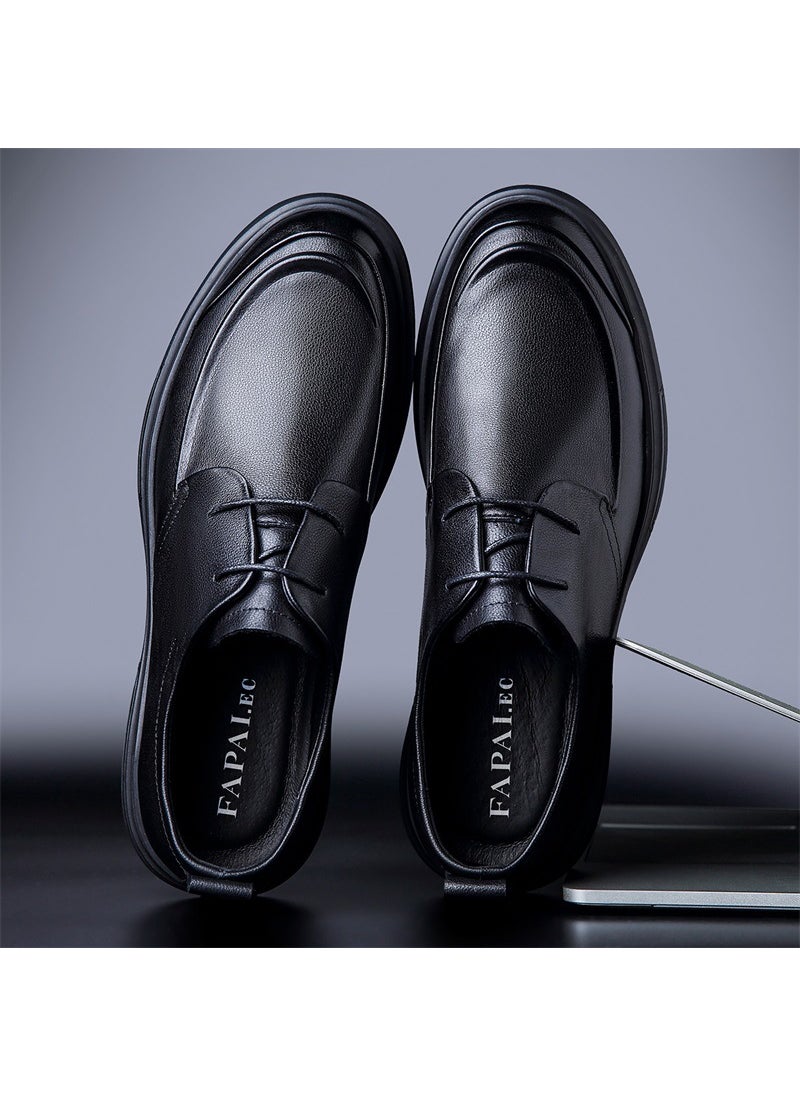 Mens Summer Hollow-Out Leather Shoes Black Four Seasons