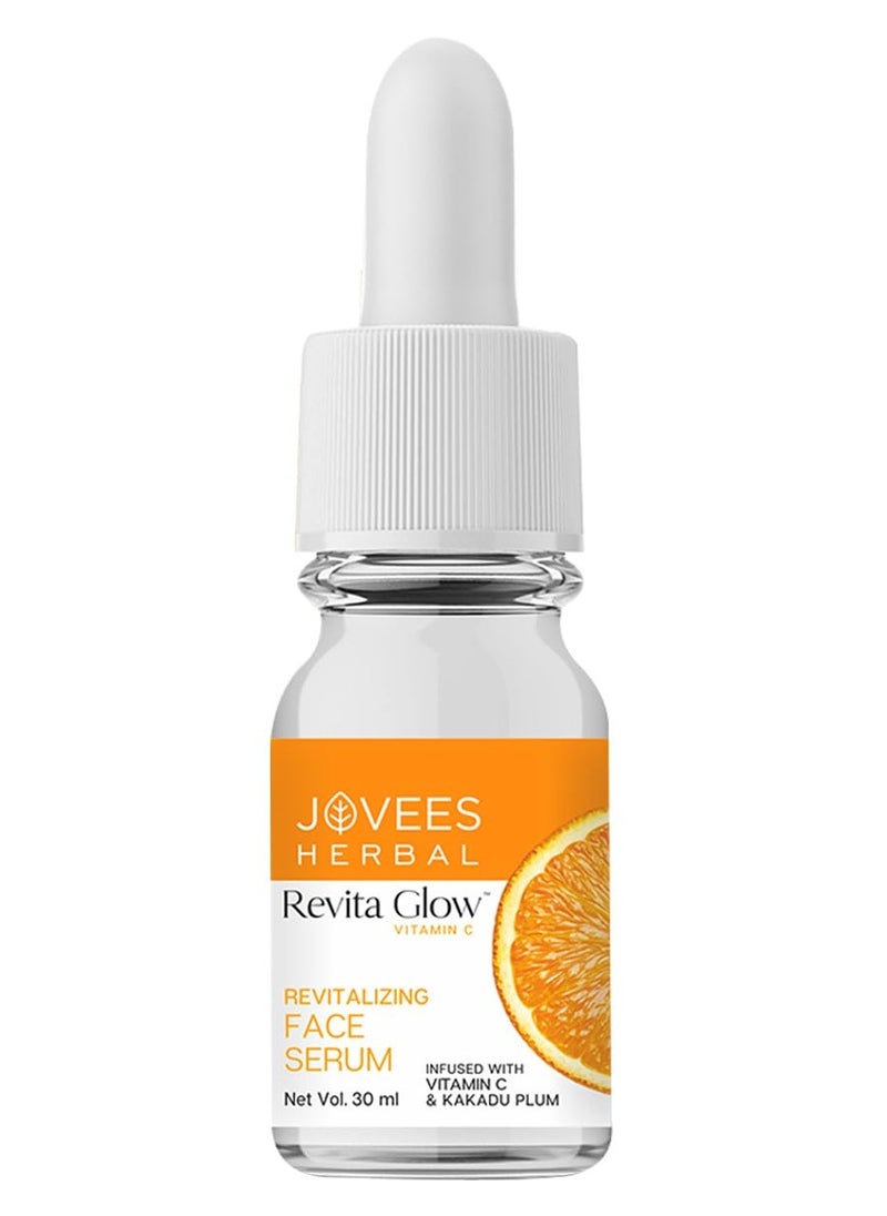 Jovees Herbal Revita Glow Vitamin C Face Serum Infused with Vitamin C & Kakadu Plum |Reduces Dark Spots|For Naturally Glowing Skin | For All Skin Type | 30ml