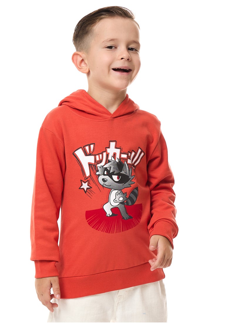 Boys' Graphic printed Cute character Hoodie