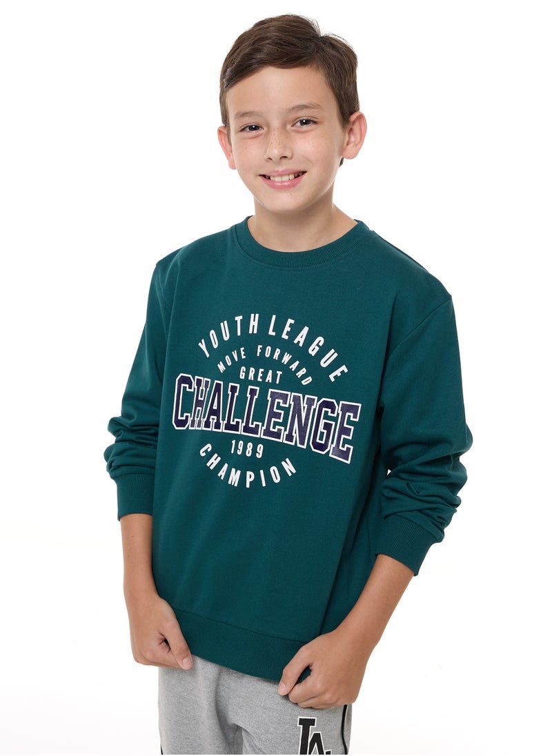 Boys' Sweatshirt  (8-14yrs) Dk Green