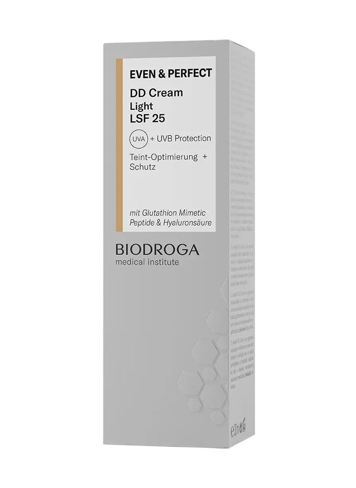 Biodroga Medical Institute - Even & Perfect DD Cream Light SPF 25 30 ml - Face Cream, Complexion Optimisation, UV Protection, Concealing Imperfections, Care Cream, Paraben-Free, Silicone-Free