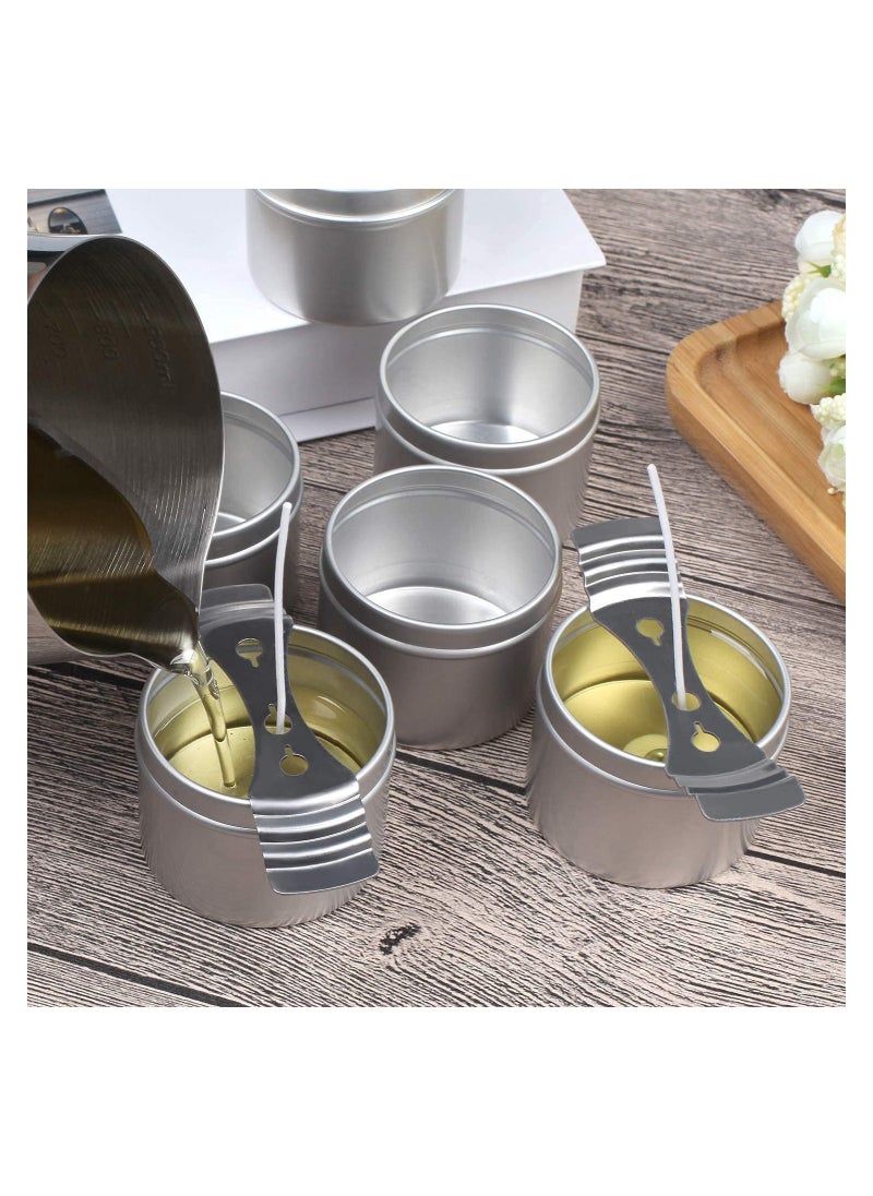 Candle Tins, 5 Piece, Metal Candle Containers for Making Candles, Arts  Crafts, Dry Storage, Party Favors and More   Round Tin with Slip On Lids 70gPiece, 118ML, Silver