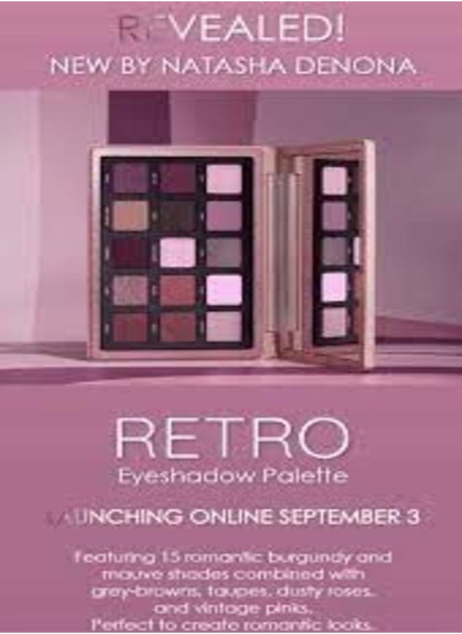 Natasha Denona Retro Palette - 15 Highly Pigmented Eyeshadows for Endless Looks