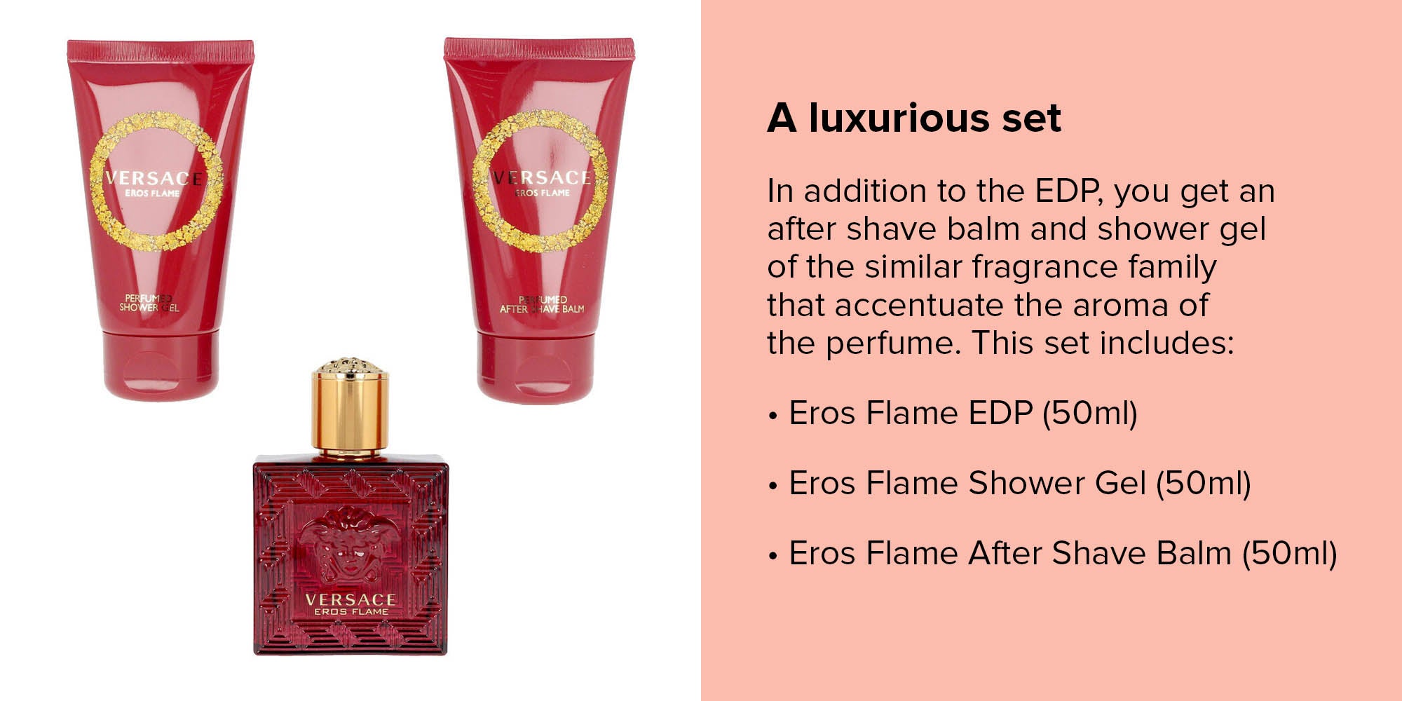 Eros Flame EDP Gift Set EDP 50 Ml, Shower Gel 50 Ml, After Shave Balm 50ml