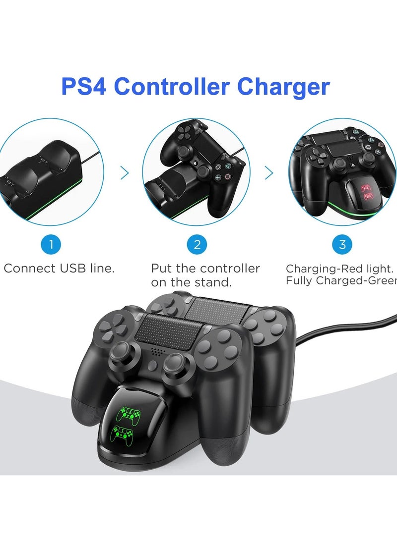 Dobe Dual Controller Charging Station for PS4 | Fast Dual Charging Dock with LED Indicator