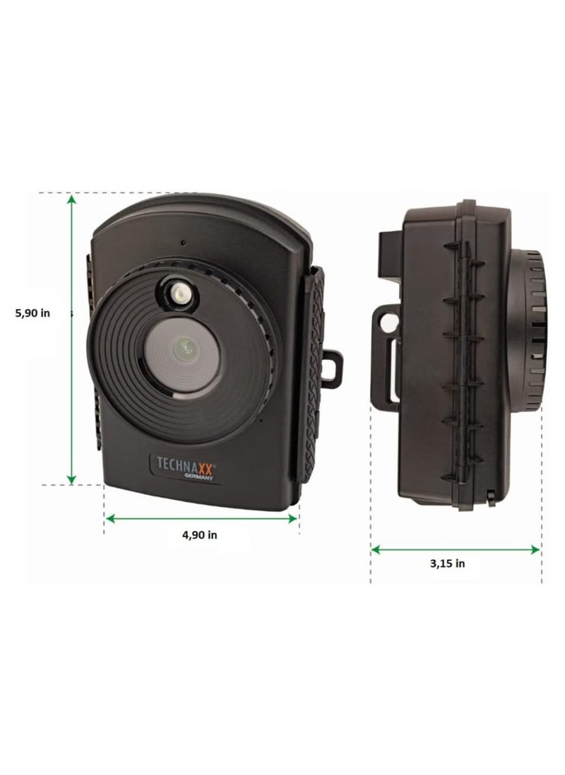 Full HD Time Lapse Camera TX-164 - Ideal for Time Lapse Recordings of constructions Sites, House Building, Plant Growth (Garden, Orchard), Outdoor Shots, Security Monitoring, etc., Black