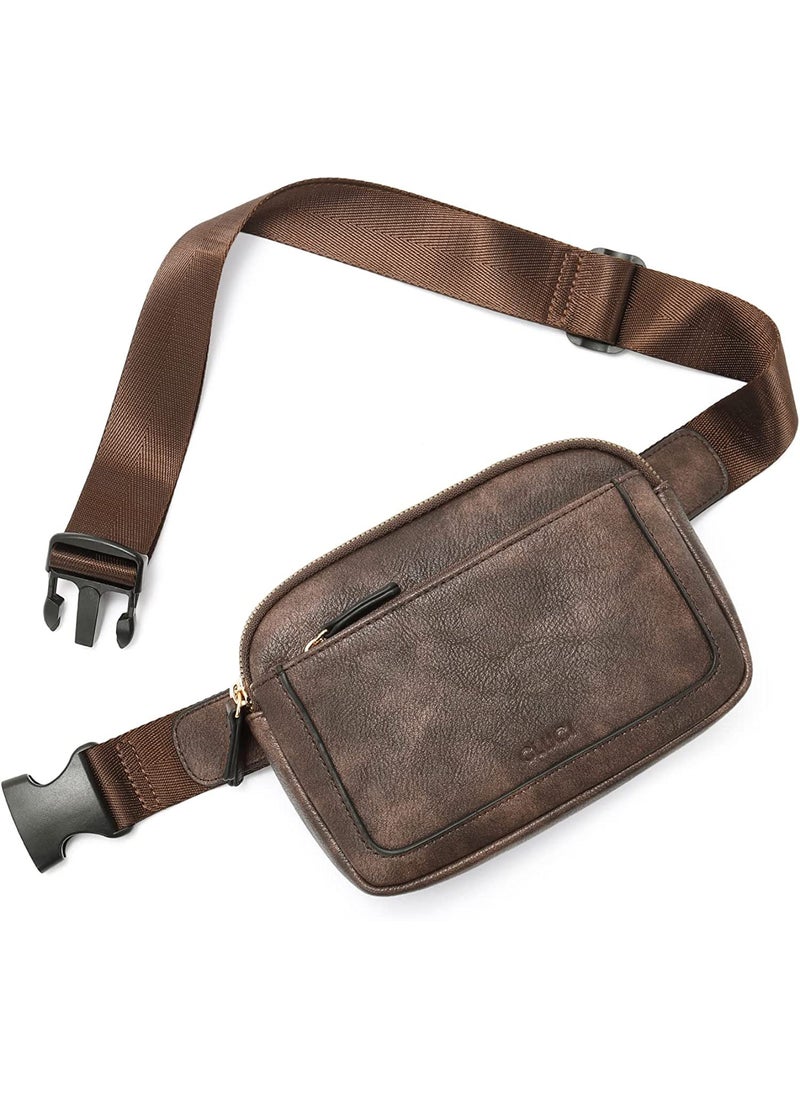 Womens Mini Belt Bag Adjustable Strap Faux LeatherMud Mud