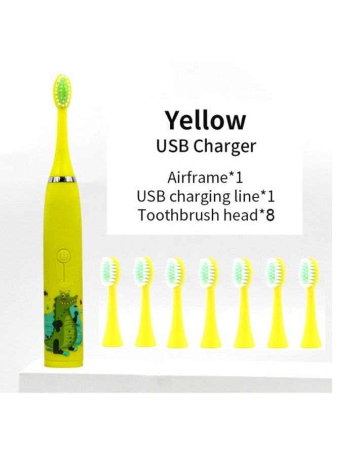 Electric Toothbrush for Kids with Soft DuPont Bristles Four Cleaning and Whitening Modes Quick 3-Hour Charge Lasting 45 Days IPX6 Waterproof Portable Dental Care Kit