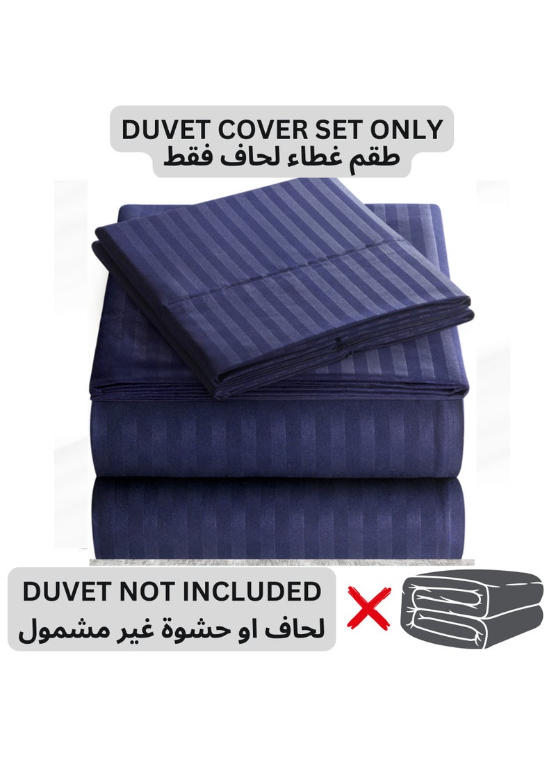 TW Hotel Duvet Cover Stripe 220x240cm King Size 6 Pcs Set - 1 Duvet Cover 220x240cm (Without Filling) 1 Fitted Bed Sheet 200x200+30cm - 4 Pillow Cases 48x74+5cm - Quilt Cover Set