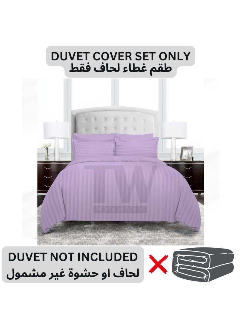 TW Hotel Duvet Cover Stripe 220x240cm King Size 6 Pcs Set - 1 Duvet Cover 220x240cm (Without Filling) 1 Fitted Bed Sheet 200x200+30cm - 4 Pillow Cases 48x74+5cm - Quilt Cover Set