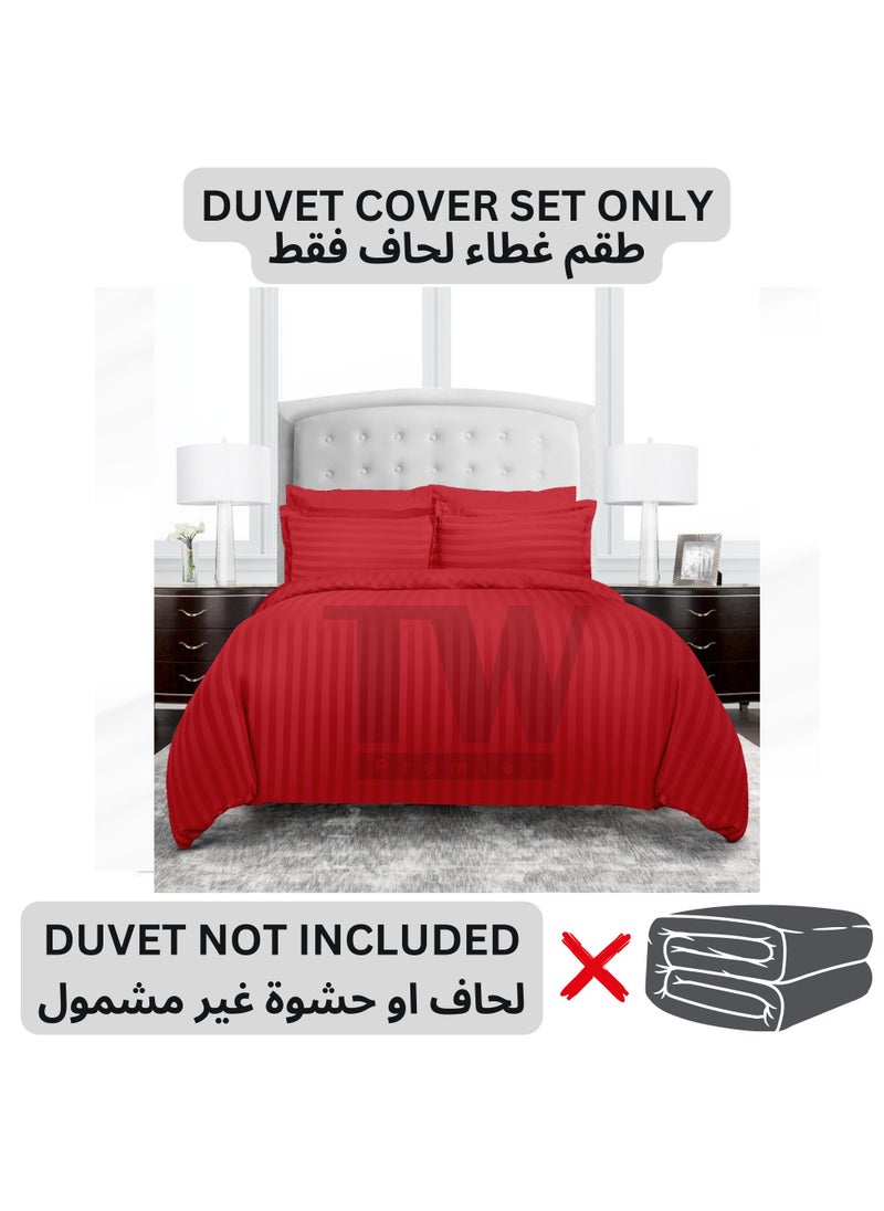 TW Hotel Duvet Cover Stripe 220x240cm King Size 6 Pcs Set - 1 Duvet Cover 220x240cm (Without Filling) 1 Fitted Bed Sheet 200x200+30cm - 4 Pillow Cases 48x74+5cm - Quilt Cover Set