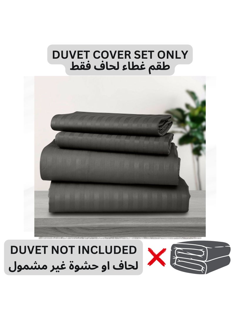 TW Hotel Duvet Cover Stripe 220x240cm King Size 6 Pcs Set - 1 Duvet Cover 220x240cm (Without Filling) 1 Fitted Bed Sheet 200x200+30cm - 4 Pillow Cases 48x74+5cm - Quilt Cover Set