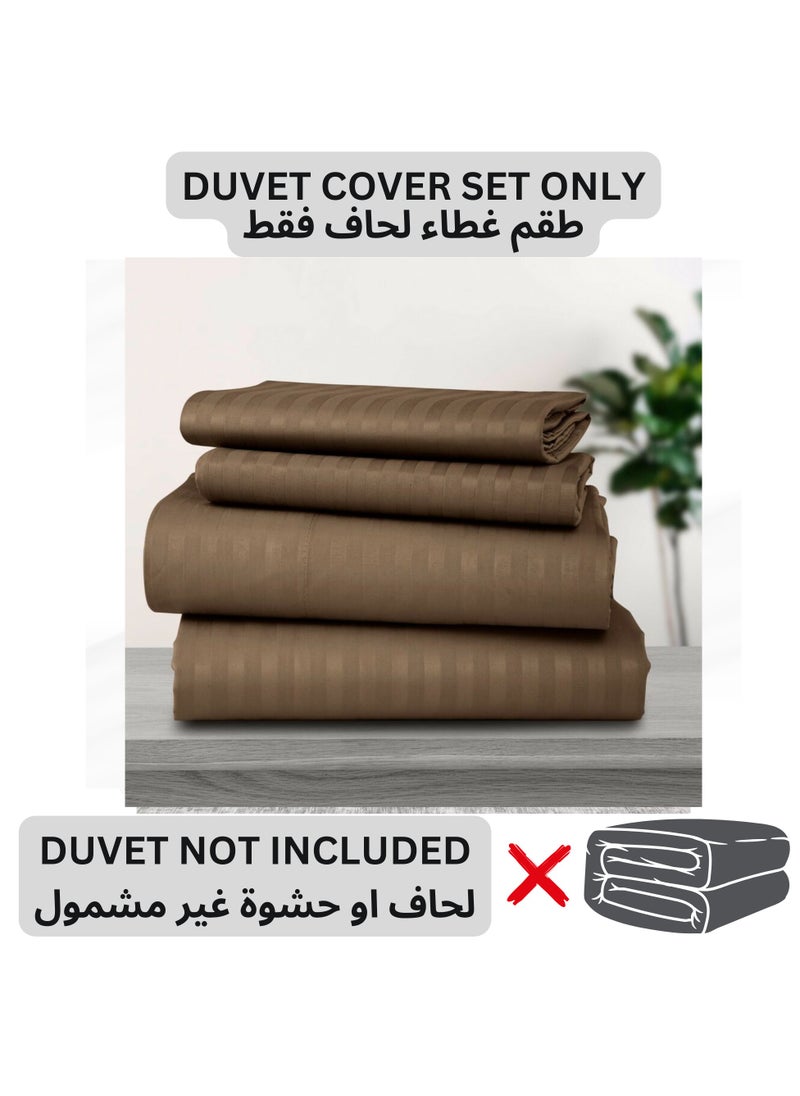 TW Hotel Duvet Cover Stripe 220x240cm King Size 6 Pcs Set - 1 Duvet Cover 220x240cm (Without Filling) 1 Fitted Bed Sheet 200x200+30cm - 4 Pillow Cases 48x74+5cm - Quilt Cover Set