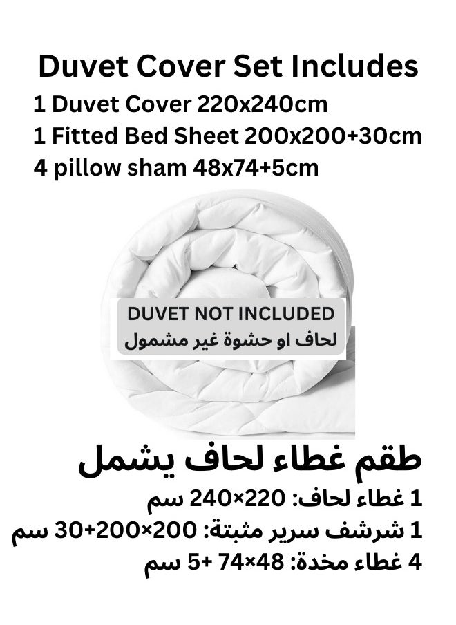 TW Hotel Duvet Cover Stripe 220x240cm King Size 6 Pcs Set - 1 Duvet Cover 220x240cm (Without Filling) 1 Fitted Bed Sheet 200x200+30cm - 4 Pillow Cases 48x74+5cm - Quilt Cover Set