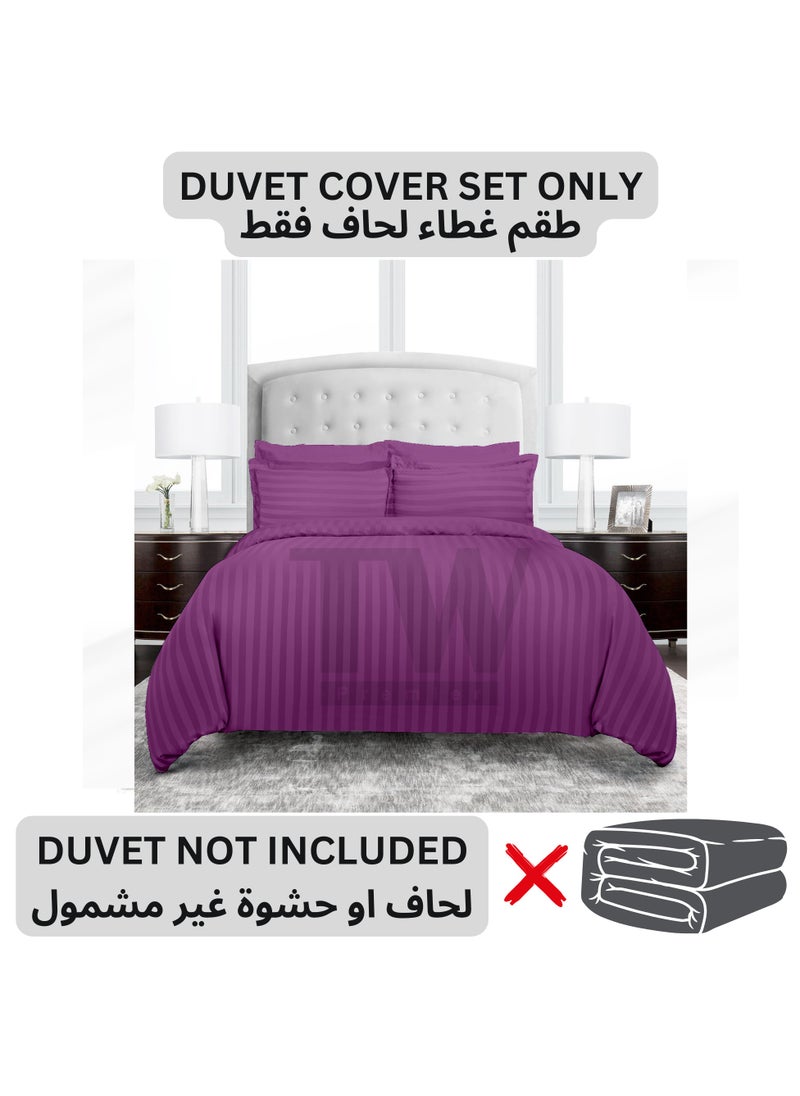 TW Hotel Duvet Cover Stripe 220x240cm King Size 6 Pcs Set - 1 Duvet Cover 220x240cm (Without Filling) 1 Fitted Bed Sheet 200x200+30cm - 4 Pillow Cases 48x74+5cm - Quilt Cover Set