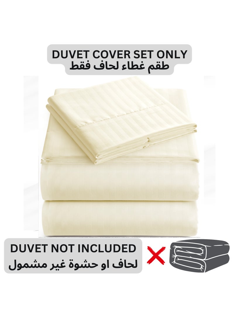 TW Hotel Duvet Cover Stripe 220x240cm King Size 6 Pcs Set - 1 Duvet Cover 220x240cm (Without Filling) 1 Fitted Bed Sheet 200x200+30cm - 4 Pillow Cases 48x74+5cm - Quilt Cover Set