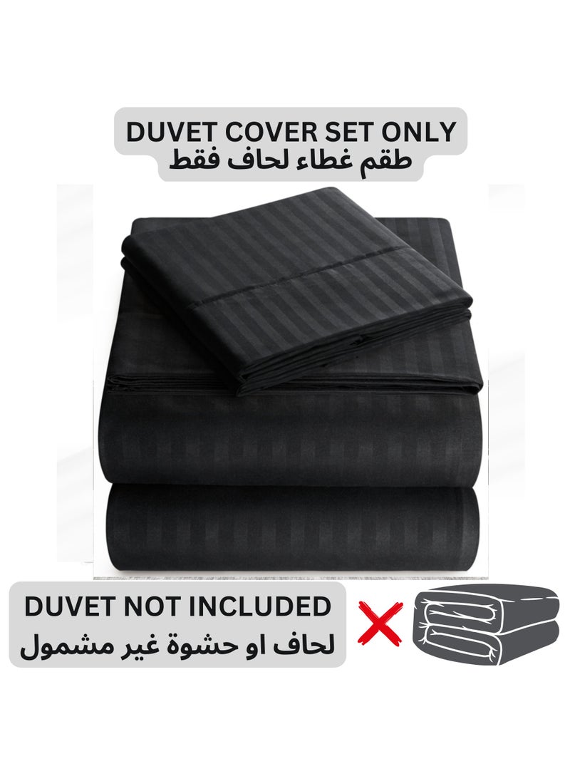 TW Hotel Duvet Cover Stripe 220x240cm King Size 6 Pcs Set - 1 Duvet Cover 220x240cm (Without Filling) 1 Fitted Bed Sheet 200x200+30cm - 4 Pillow Cases 48x74+5cm - Quilt Cover Set