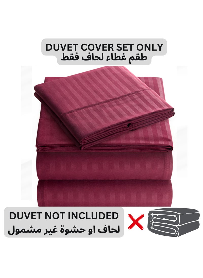 TW Hotel Duvet Cover Stripe 220x240cm King Size 6 Pcs Set - 1 Duvet Cover 220x240cm (Without Filling) 1 Fitted Bed Sheet 200x200+30cm - 4 Pillow Cases 48x74+5cm - Quilt Cover Set