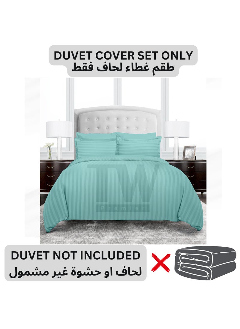 TW Hotel Duvet Cover Stripe 220x240cm King Size 6 Pcs Set - 1 Duvet Cover 220x240cm (Without Filling) 1 Fitted Bed Sheet 200x200+30cm - 4 Pillow Cases 48x74+5cm - Quilt Cover Set