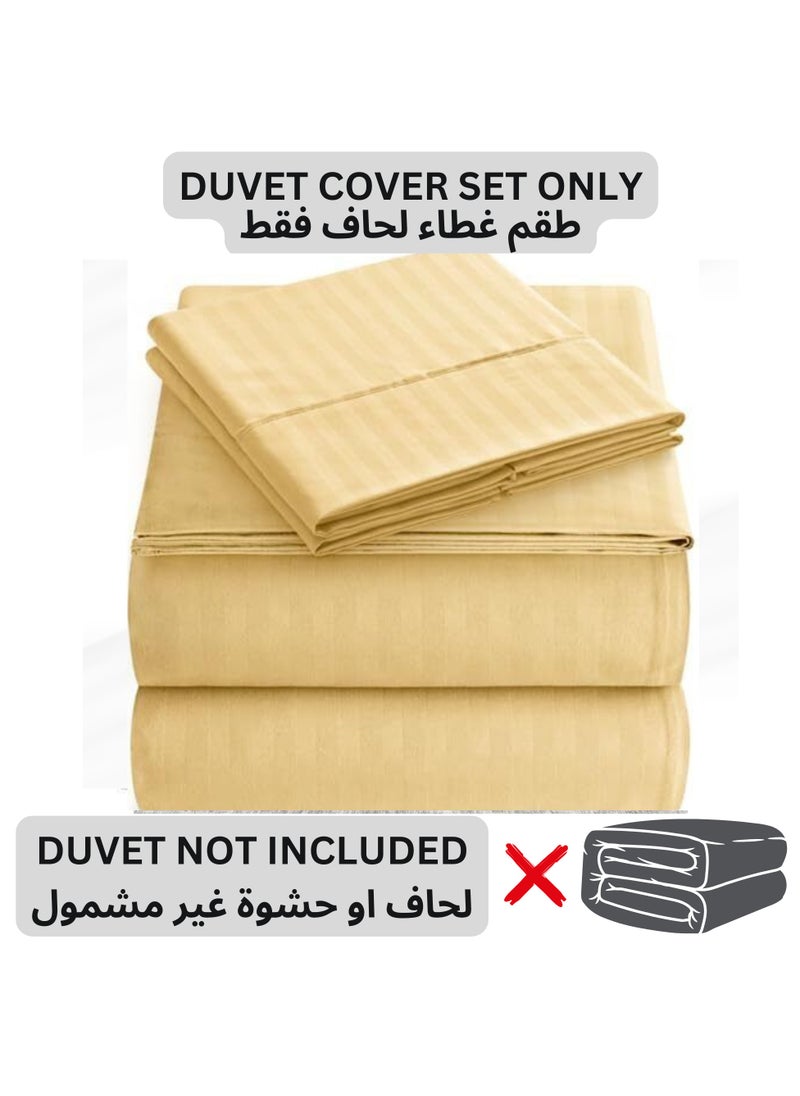 TW Hotel Duvet Cover Stripe 220x240cm King Size 6 Pcs Set - 1 Duvet Cover 220x240cm (Without Filling) 1 Fitted Bed Sheet 200x200+30cm - 4 Pillow Cases 48x74+5cm - Quilt Cover Set