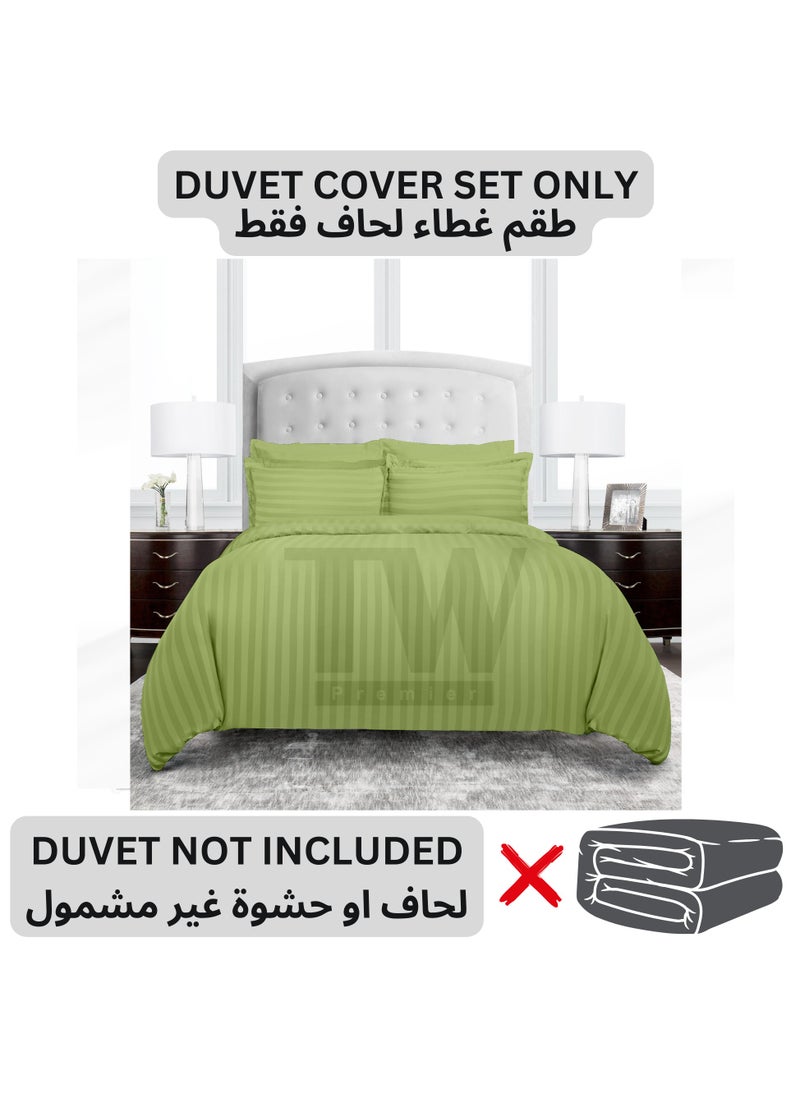 TW Hotel Duvet Cover Stripe 220x240cm King Size 6 Pcs Set - 1 Duvet Cover 220x240cm (Without Filling) 1 Fitted Bed Sheet 200x200+30cm - 4 Pillow Cases 48x74+5cm - Quilt Cover Set