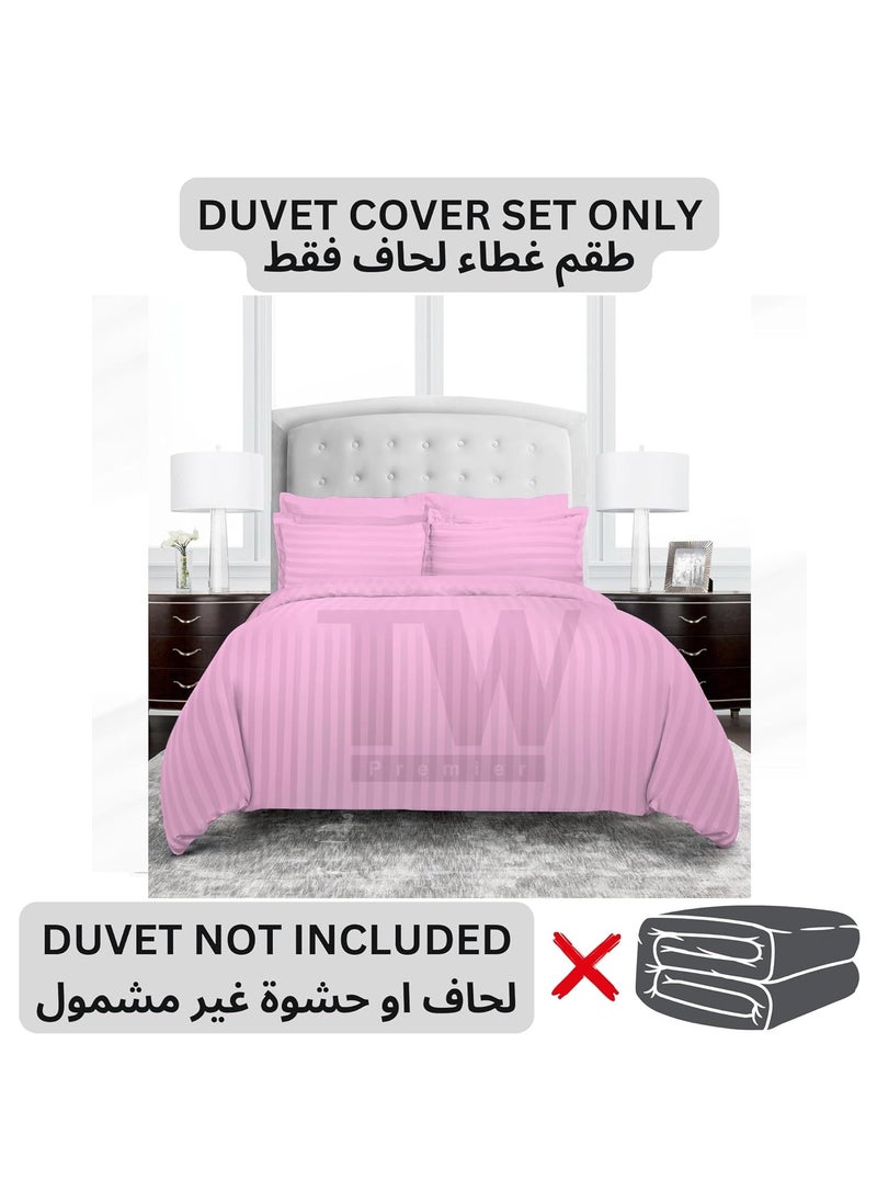 TW Hotel Duvet Cover Stripe 220x240cm King Size 6 Pcs Set - 1 Duvet Cover 220x240cm (Without Filling) 1 Fitted Bed Sheet 200x200+30cm - 4 Pillow Cases 48x74+5cm - Quilt Cover Set