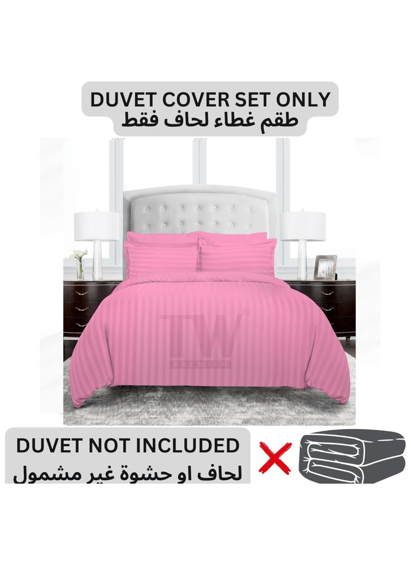 TW Hotel Duvet Cover Stripe 220x240cm King Size 6 Pcs Set - 1 Duvet Cover 220x240cm (Without Filling) 1 Fitted Bed Sheet 200x200+30cm - 4 Pillow Cases 48x74+5cm - Quilt Cover Set