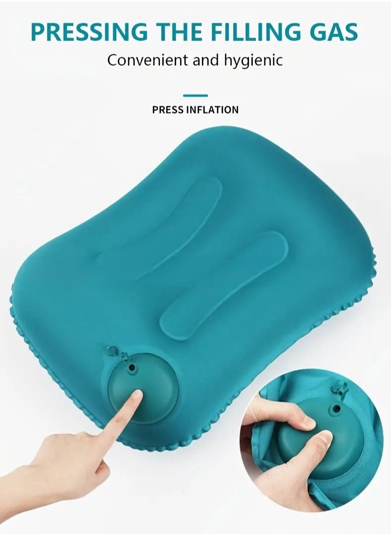 1pc inflatable pillow, travel pillow, portable lumbar support cushion, body pillow, lunch break fold and press outdoor square pillow