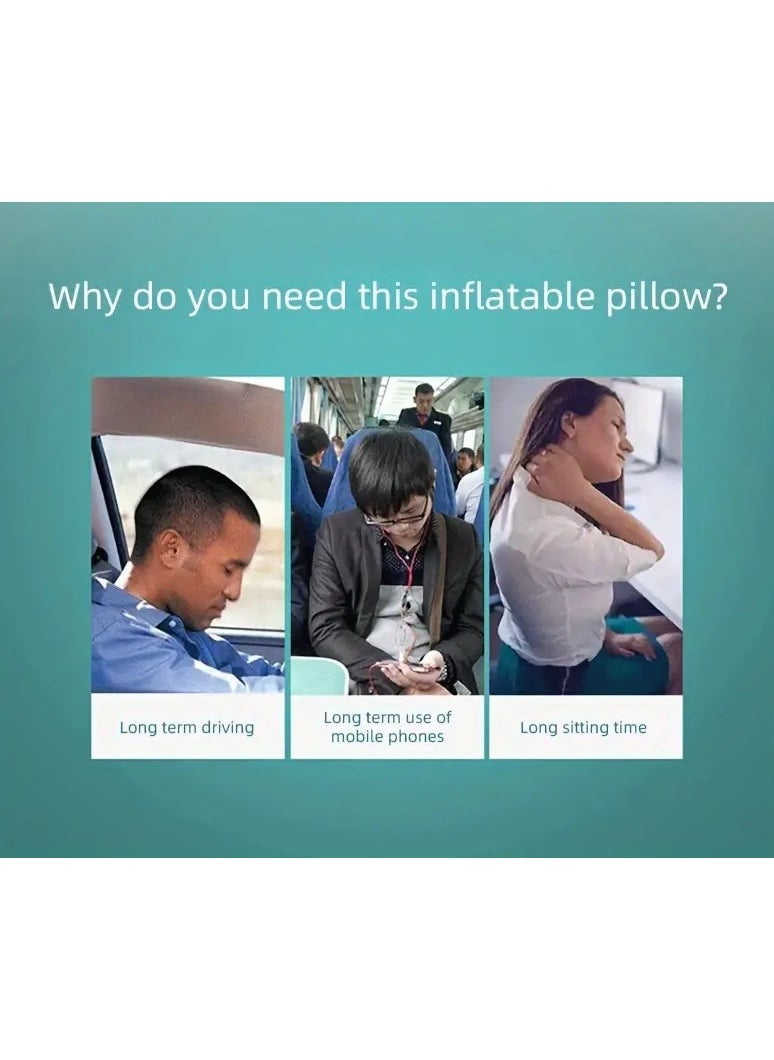 1pc inflatable pillow, travel pillow, portable lumbar support cushion, body pillow, lunch break fold and press outdoor square pillow