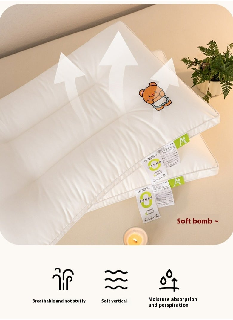 Cotton pillow home bear cervical vertebrae sleep aid low pillow core adult cotton high rebound pillow core