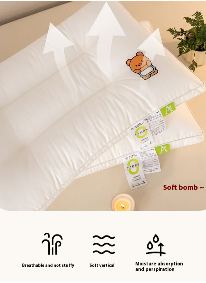 Cotton pillow home bear cervical vertebrae sleep aid low pillow core adult cotton high rebound pillow core