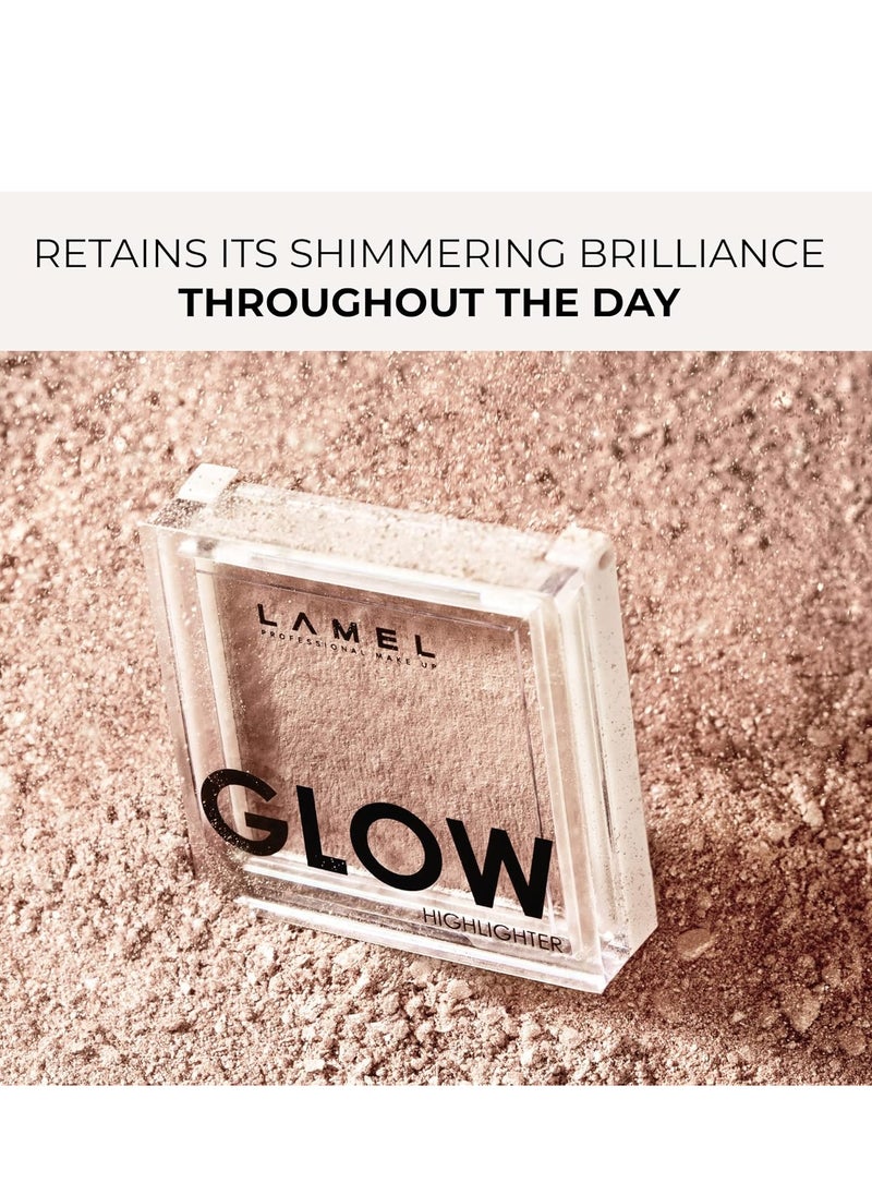 LAMEL Glow Highlighter: Face Make Up & Contour Palette in Deep, Vibrant Colors - Natural Shimmer - Compact Size & Perfect for Travel - Cruelty Free - 3.8gr/0.13 oz 401 (Luna)