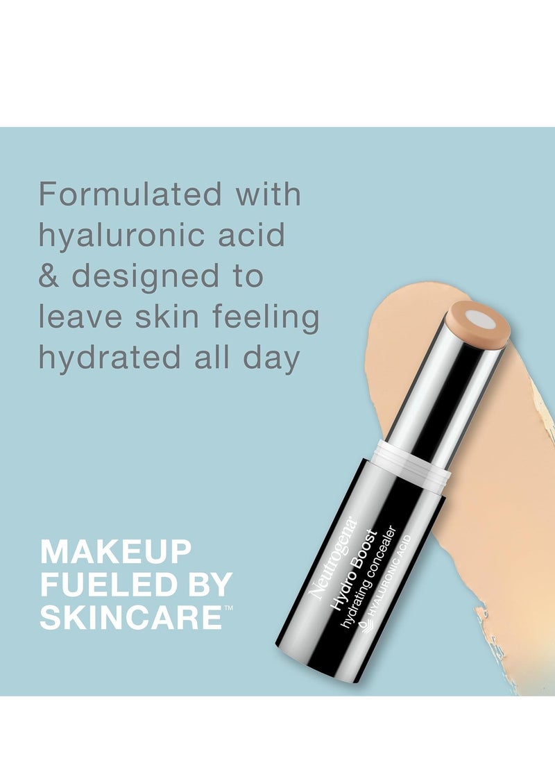 Neutrogena Hydro Boost Hydrating Concealer Stick for Dry Skin, Oil-Free, Lightweight, Non-Greasy and Non-Comedogenic Cover-Up Makeup with Hyaluronic Acid, 10/Fair, 0.12 Oz