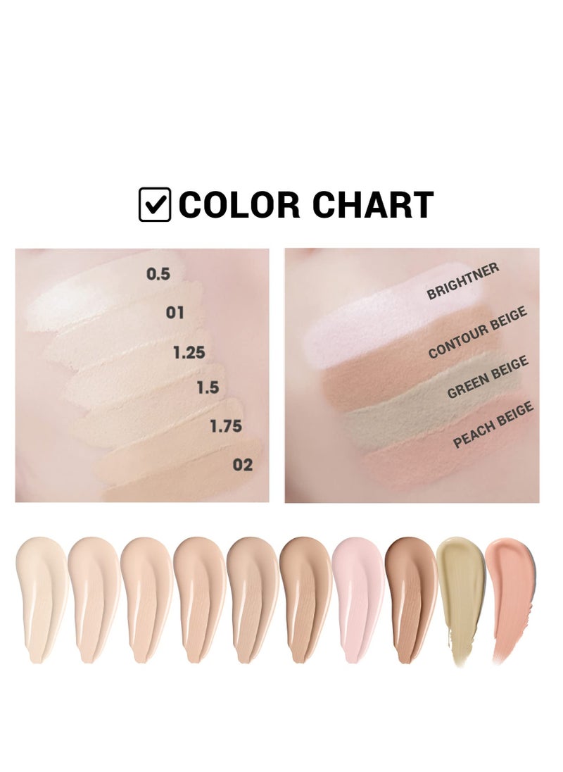 THE SAEM Cover Perfection Tip Concealer, Liquid Multi-Use Concealer, Full Coverage Makeup for Acne Dark Spots Dark Circles Hyperpigmentation and Blemishes, 0.2 fl. oz. (#1.5 Natural Beige)