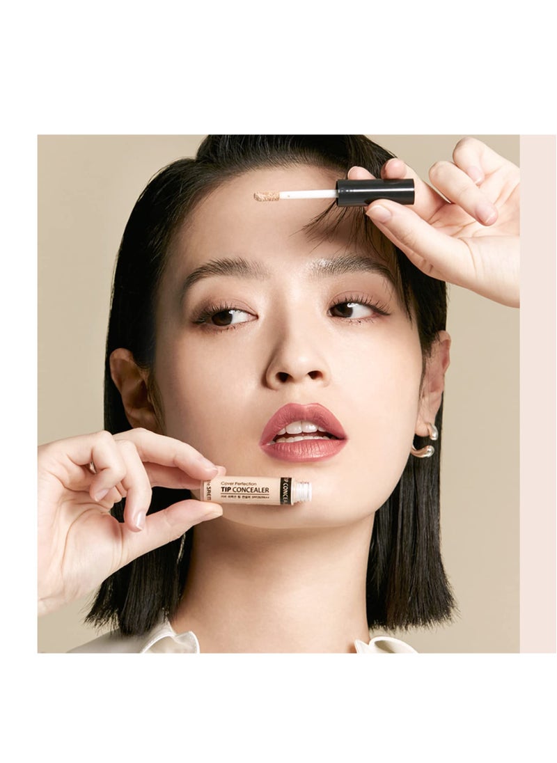 THE SAEM Cover Perfection Tip Concealer, Liquid Multi-Use Concealer, Full Coverage Makeup for Acne Dark Spots Dark Circles Hyperpigmentation and Blemishes, 0.2 fl. oz. (#1.5 Natural Beige)