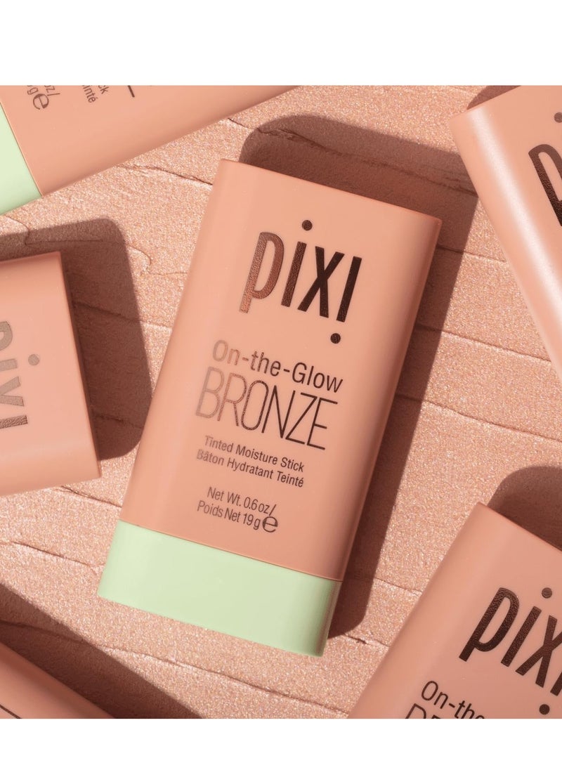 Pixi On-the-Glow Bronze - SoftGlow, Hydrating Tinted Moisture Bronzer Stick with Ginseng, Aloe Vera & Fruit Extracts, For Cheeks & Lips, 19g / 0.6oz, Paraben-Free