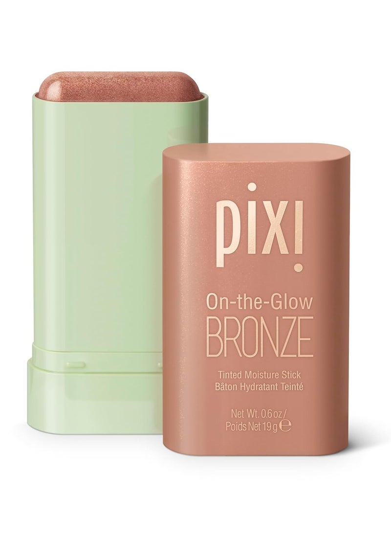 Pixi On-the-Glow Bronze - SoftGlow, Hydrating Tinted Moisture Bronzer Stick with Ginseng, Aloe Vera & Fruit Extracts, For Cheeks & Lips, 19g / 0.6oz, Paraben-Free