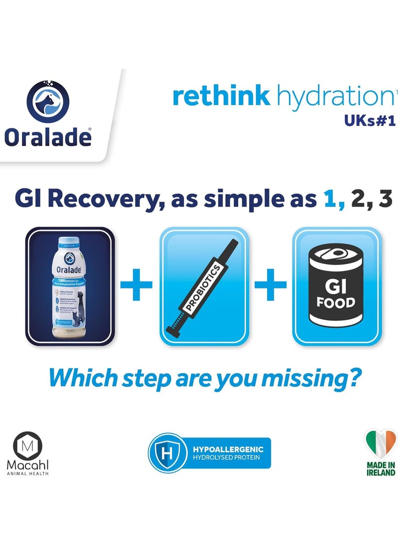 Oralade - Advanced GI+, Oral Rehydration & Gut Support for Pets - Fast and Effective Hydration - Roast Chicken Flavour - Suitable for All Ages - 500ml