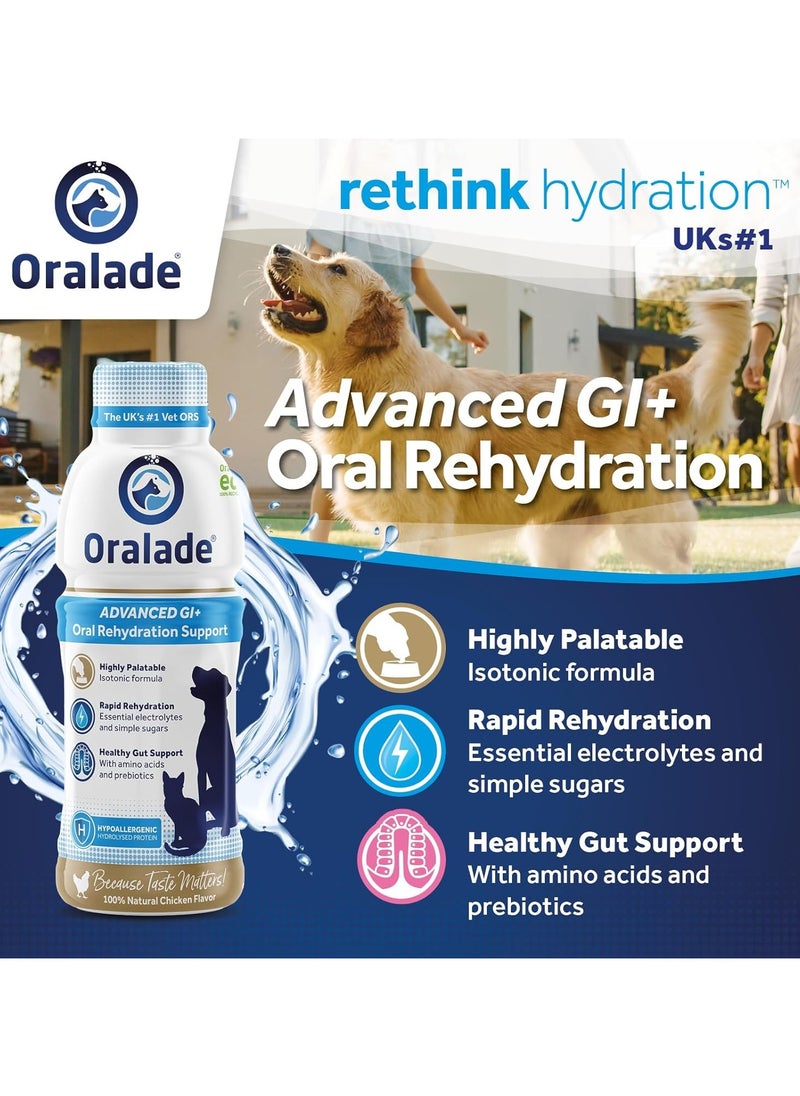 Oralade - Advanced GI+, Oral Rehydration & Gut Support for Pets - Fast and Effective Hydration - Roast Chicken Flavour - Suitable for All Ages - 500ml