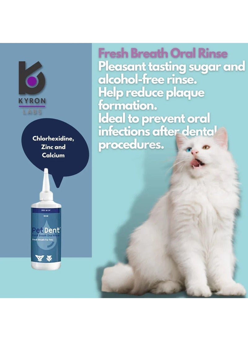 Pet Dent Mouth Wash for Dogs & Cats Fresh Breath Oral Rinse 100ml