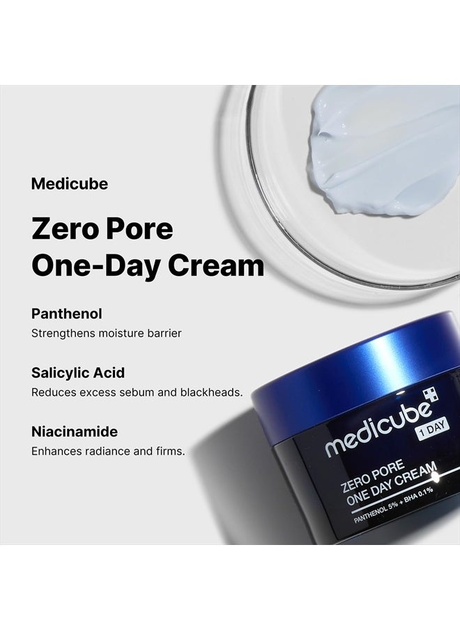 Zero Pore One-Day Cream 1.7 fl.oz - Visibly Smaller Pores, Controls Excess Oil - Pore Refining Cream with Panthenol, Salicylic Acid, and Niacinamide - Korean Skincare