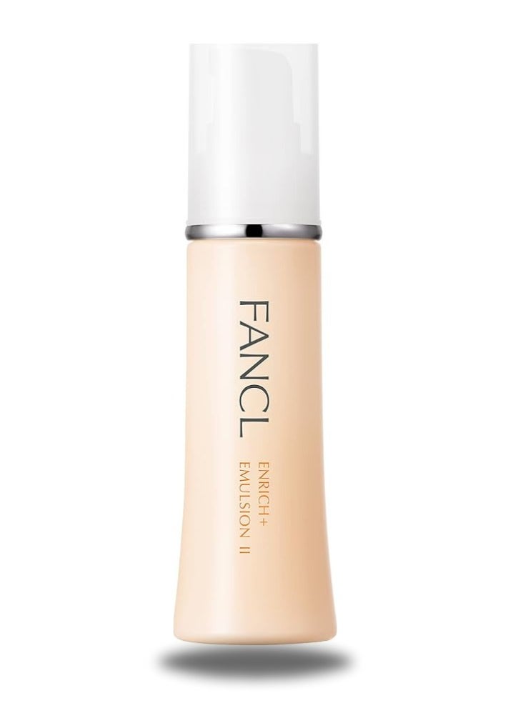 FANCL Enrich+ Emulsion II - 100% Preservative-Free, Facial Lotion with Niacinamide, Hydration, Anti-Aging, Firming & Elasticity Solutions for All Skin Types