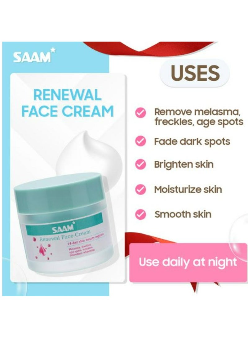 Renewal Face Cream Melasma Freckles Age Spots And Dark Spots With Alpha Arbutin And Kojic Acid 50 g