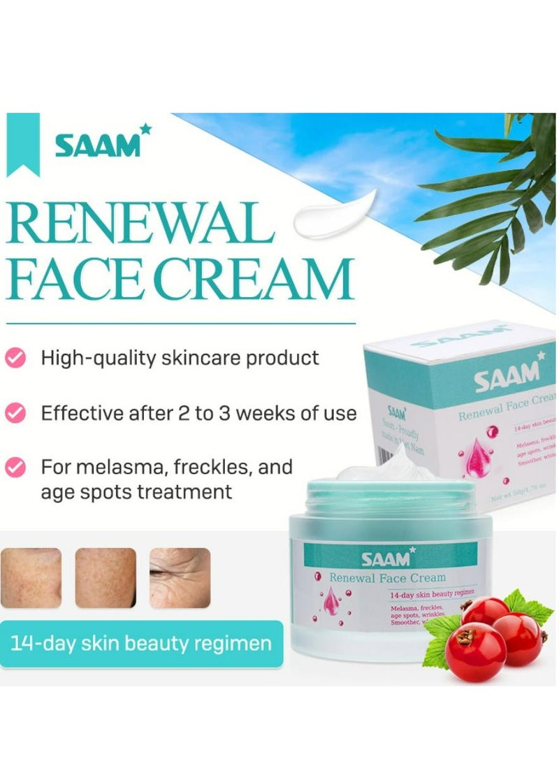 Renewal Face Cream Melasma Freckles Age Spots And Dark Spots With Alpha Arbutin And Kojic Acid 50 g